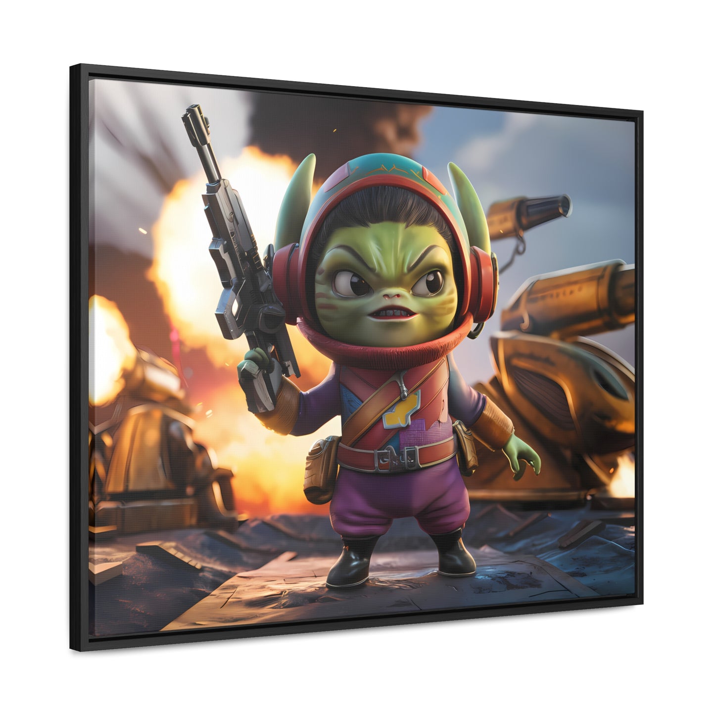 "Galactic Gremlin Commander" - Gallery Canvas Wraps, Horizontal Frame