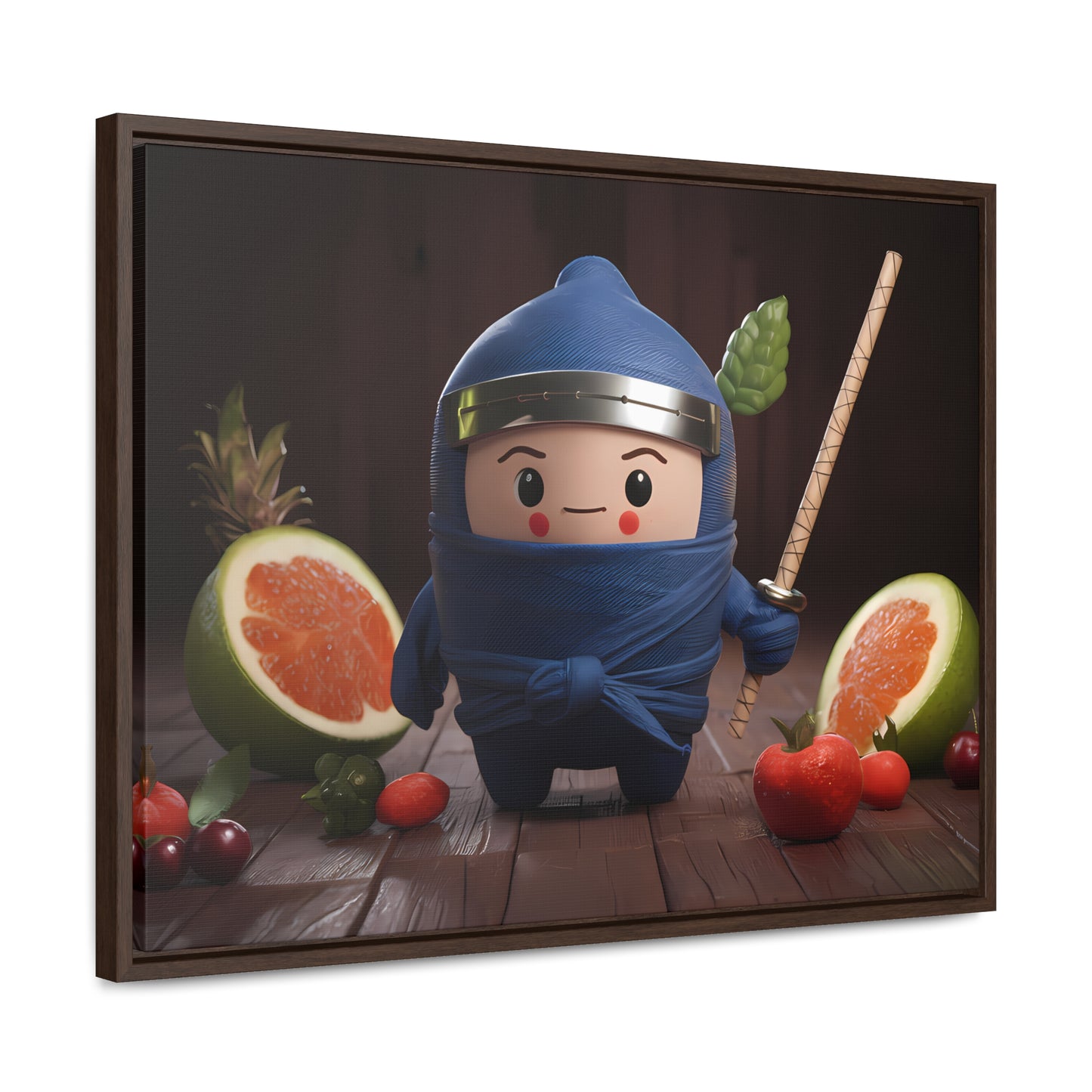 Ninja Fruit Guardian - Gallery Canvas Wraps, Horizontal Frame