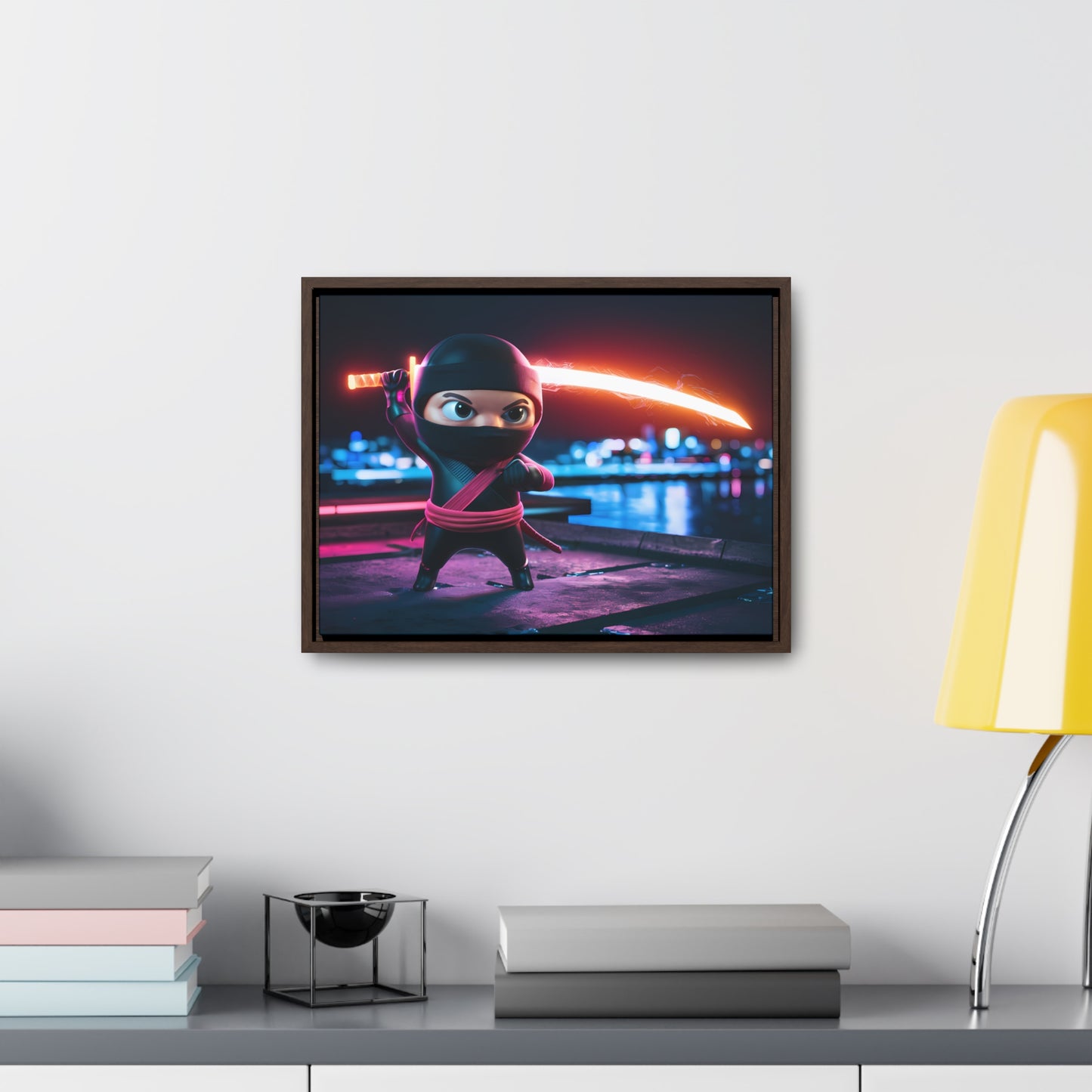 Neon Ninja Showdown - Gallery Canvas Wraps, Horizontal Frame