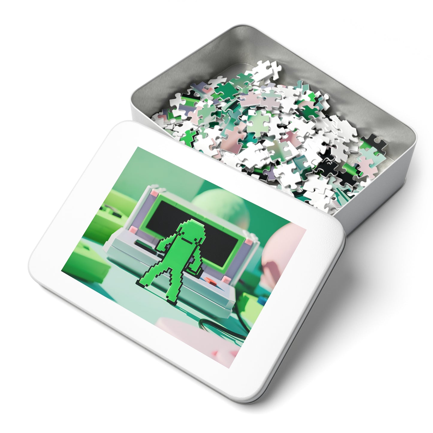Pixel Guardian in the Digital Realm - Jigsaw Puzzle (30, 110, 252, 500,1000-Piece)