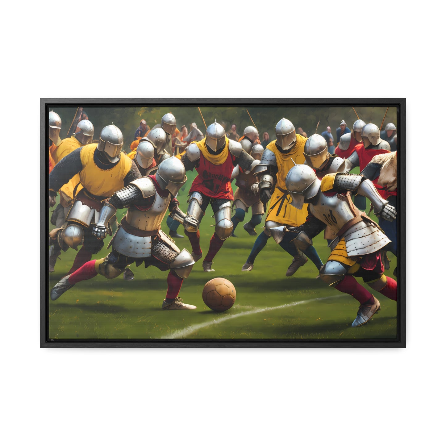 Medieval Football Battle - Gallery Canvas Wraps, Horizontal Frame