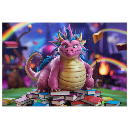 The Bookish Dragon's Enchanted Library - Jigsaw Puzzle (30, 110, 252, 500,1000-Piece)