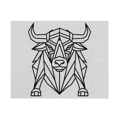Geometric Bison Strength - Jigsaw Puzzle (30, 110, 252, 500,1000-Piece)