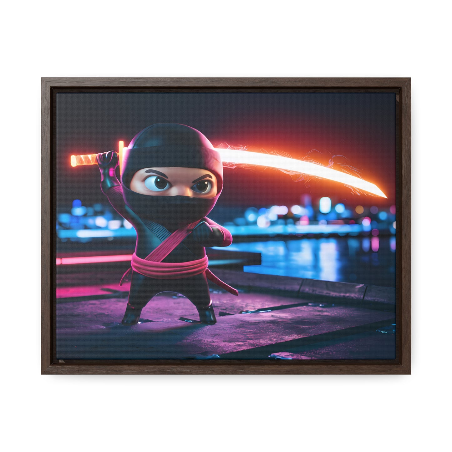 Neon Ninja Showdown - Gallery Canvas Wraps, Horizontal Frame