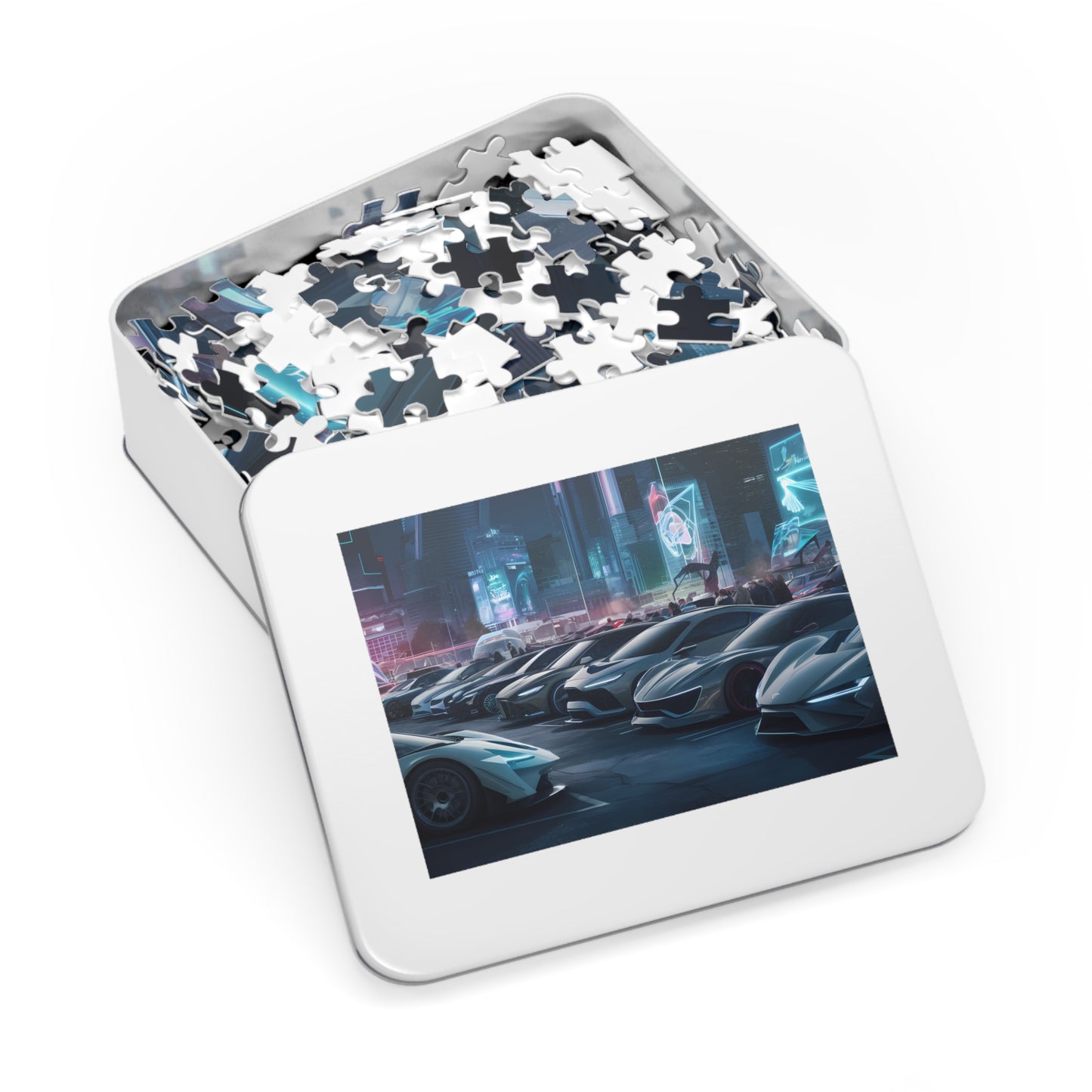 Neon Nights: Supercar Showdown - Jigsaw Puzzle (30, 110, 252, 500,1000-Piece)