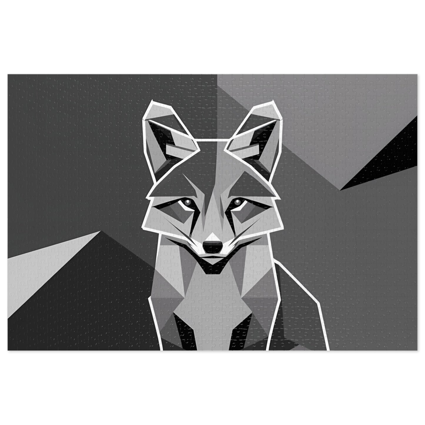Geometric Fox in Monochrome - Jigsaw Puzzle (30, 110, 252, 500,1000-Piece)