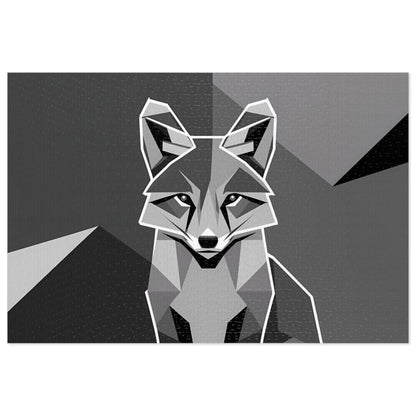 Geometric Fox in Monochrome - Jigsaw Puzzle (30, 110, 252, 500,1000-Piece)