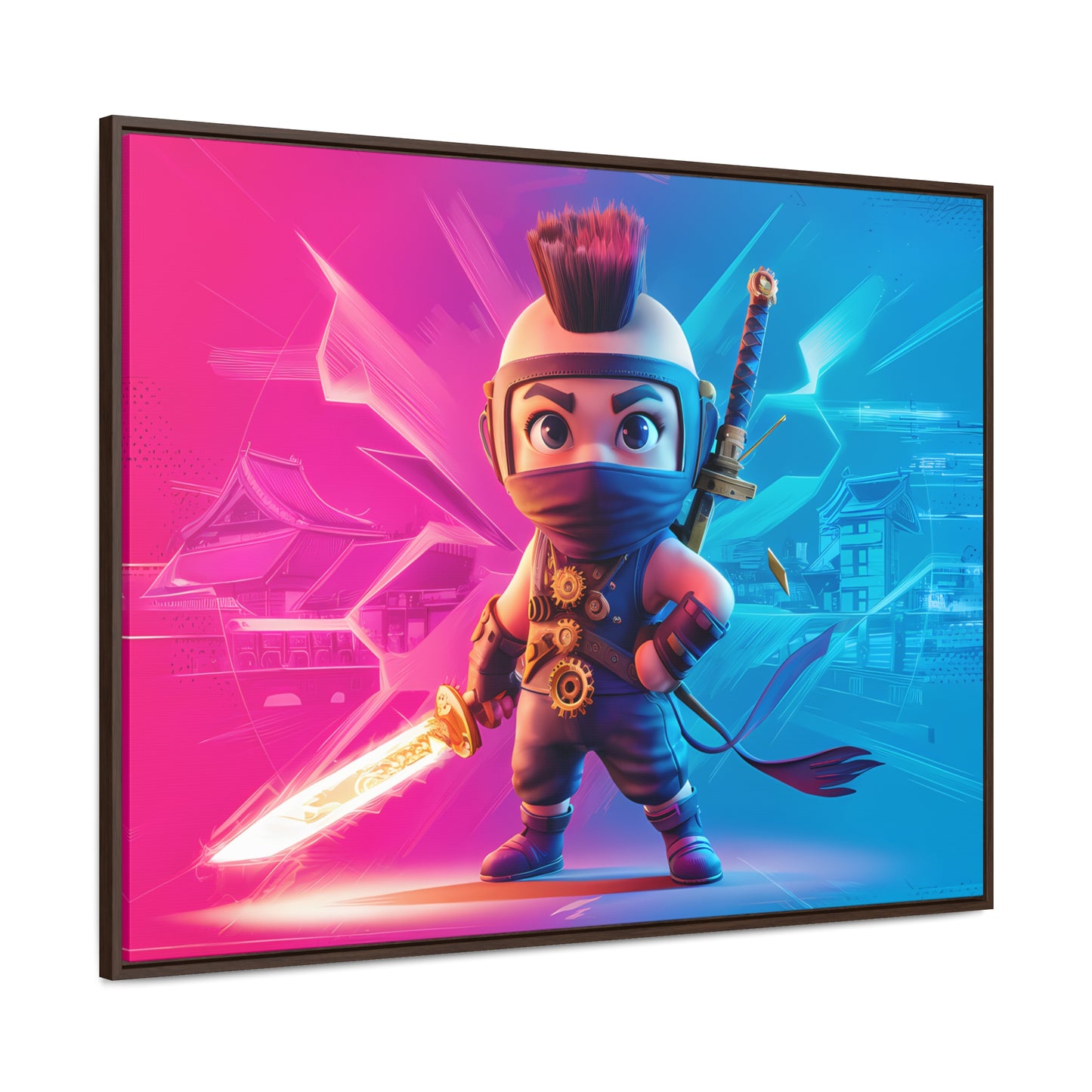 Neon Ninja Showdown - Gallery Canvas Wraps, Horizontal Frame