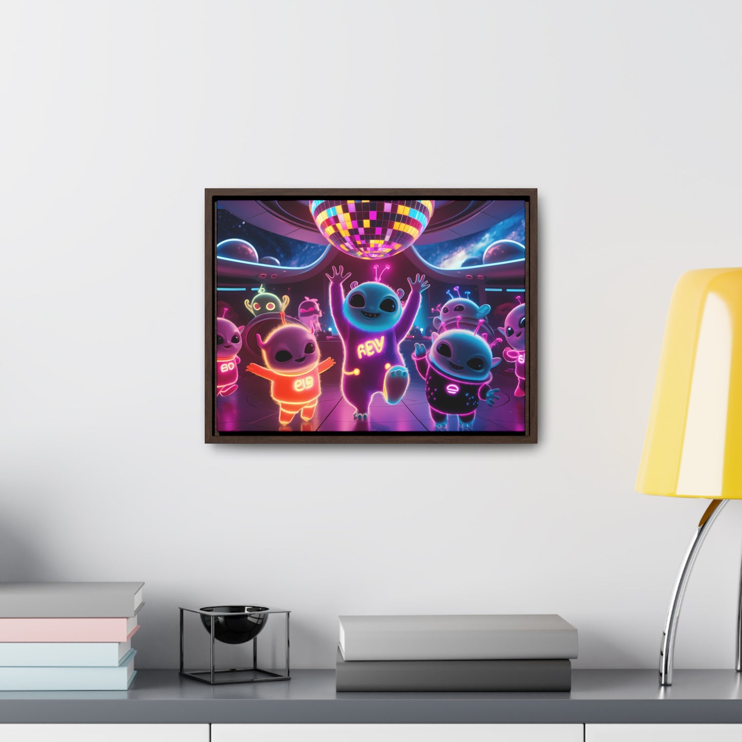 Intergalactic Neon Dance Party - Gallery Canvas Wraps, Horizontal Frame