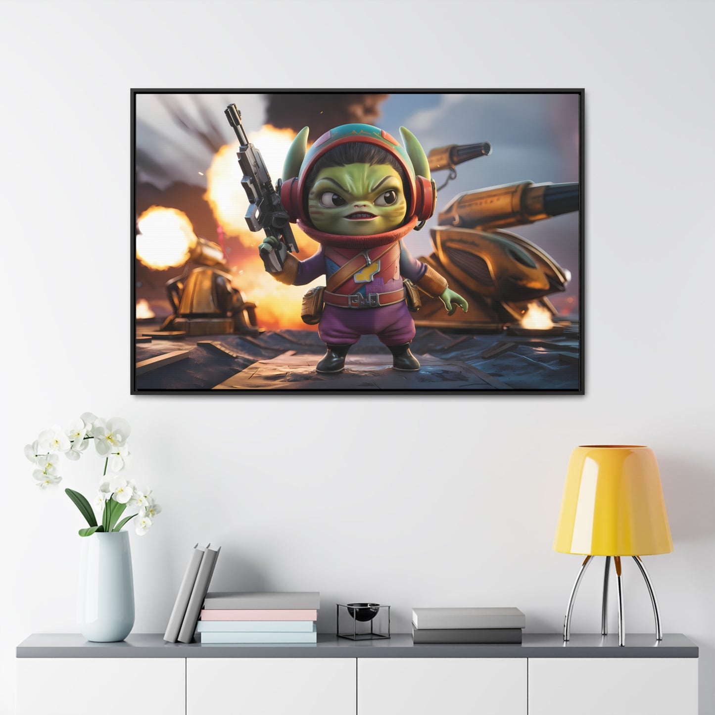 "Galactic Gremlin Commander" - Gallery Canvas Wraps, Horizontal Frame