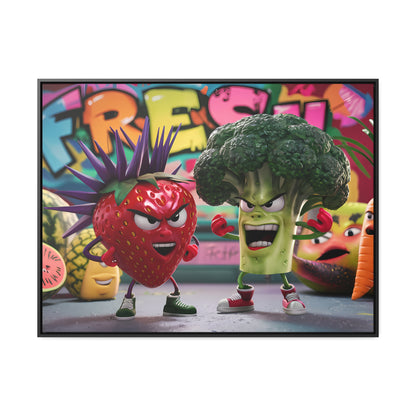 "Fresh Fight: Battle of the Bites" - Gallery Canvas Wraps, Horizontal Frame