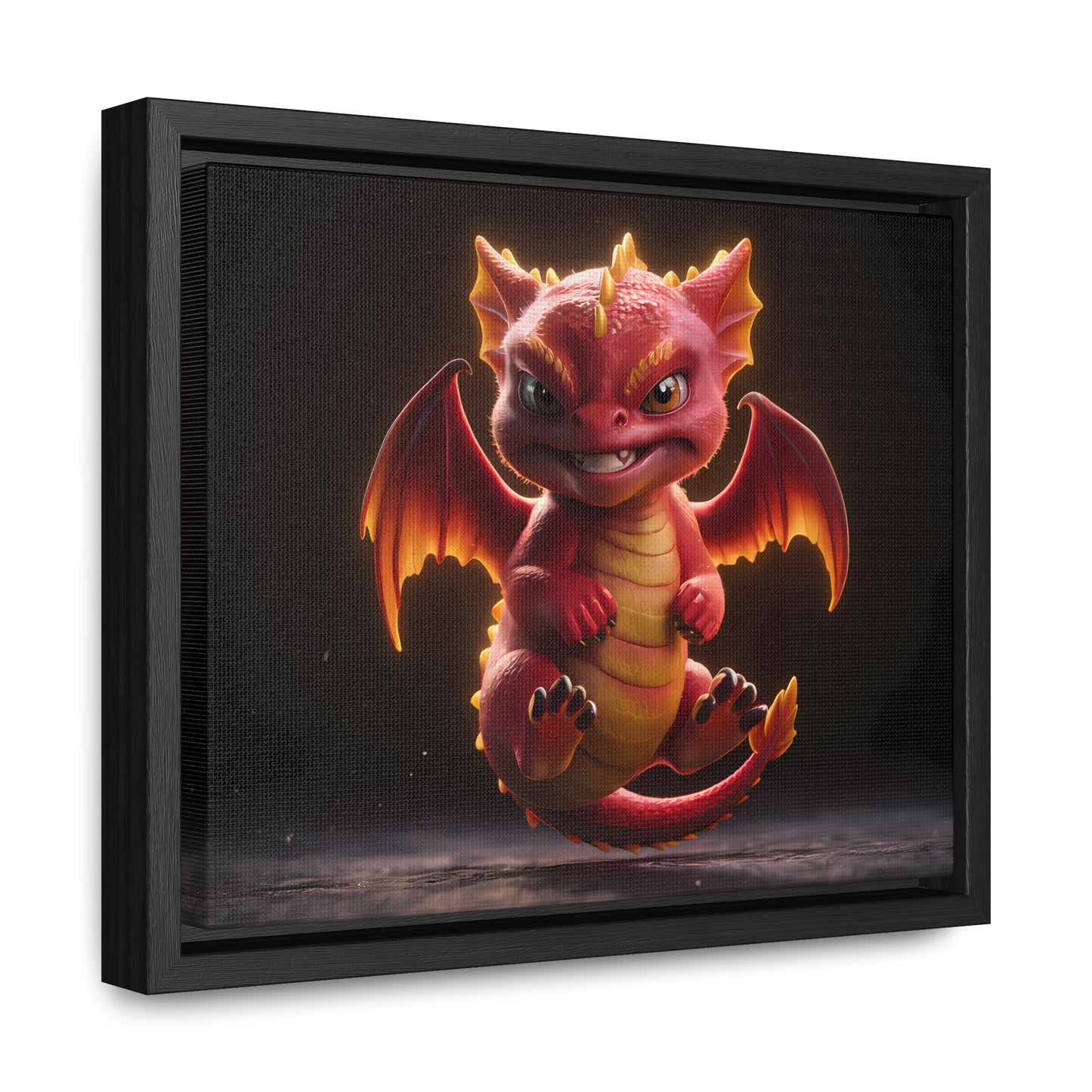 "Fiery Little Guardian" - Gallery Canvas Wraps, Horizontal Frame
