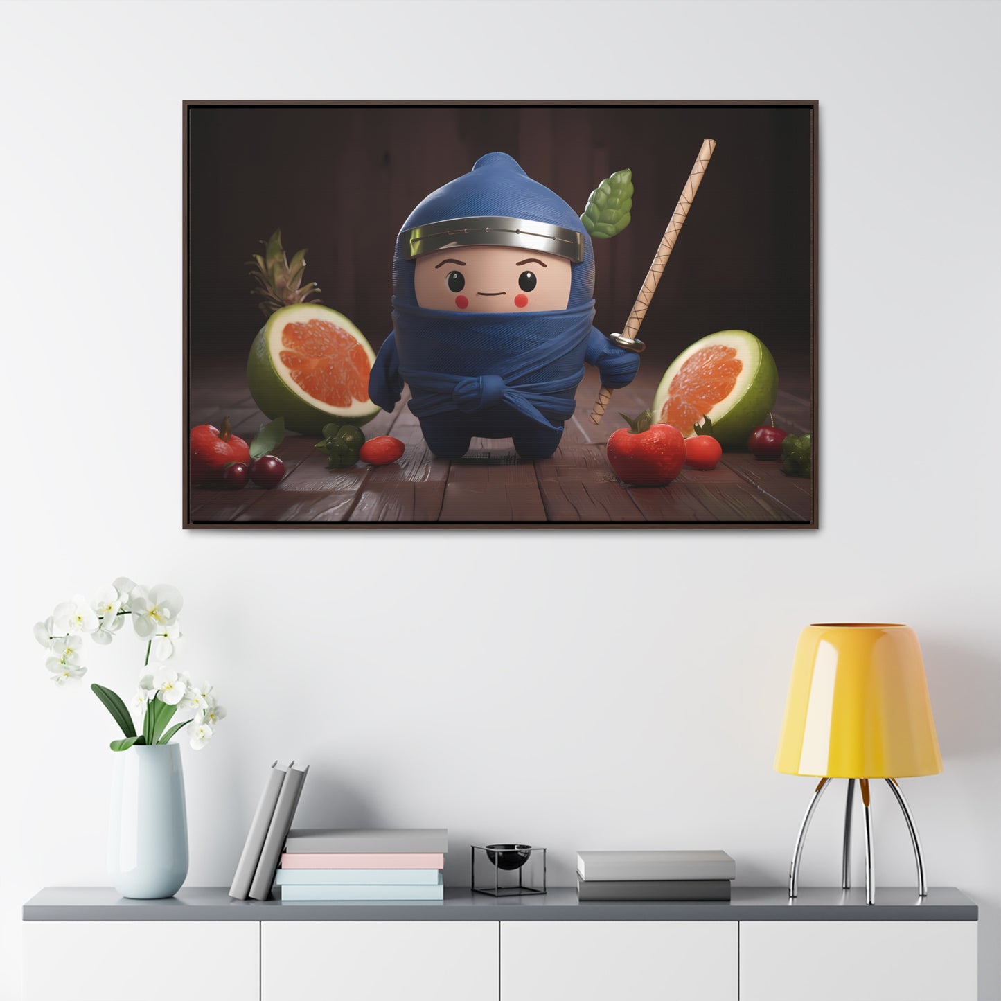 Ninja Fruit Guardian - Gallery Canvas Wraps, Horizontal Frame