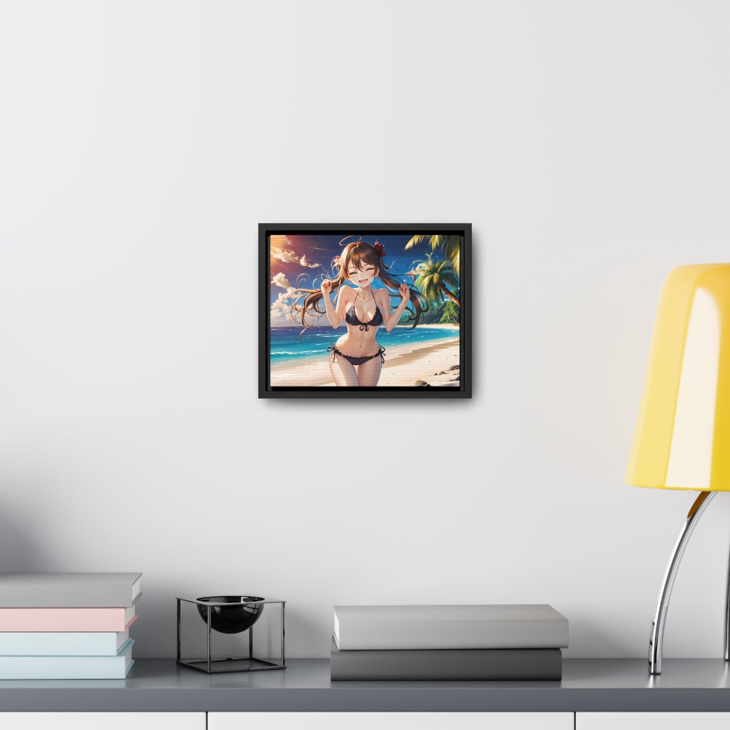 Sunlit Joy on the Beach - Gallery Canvas Wraps, Horizontal Frame