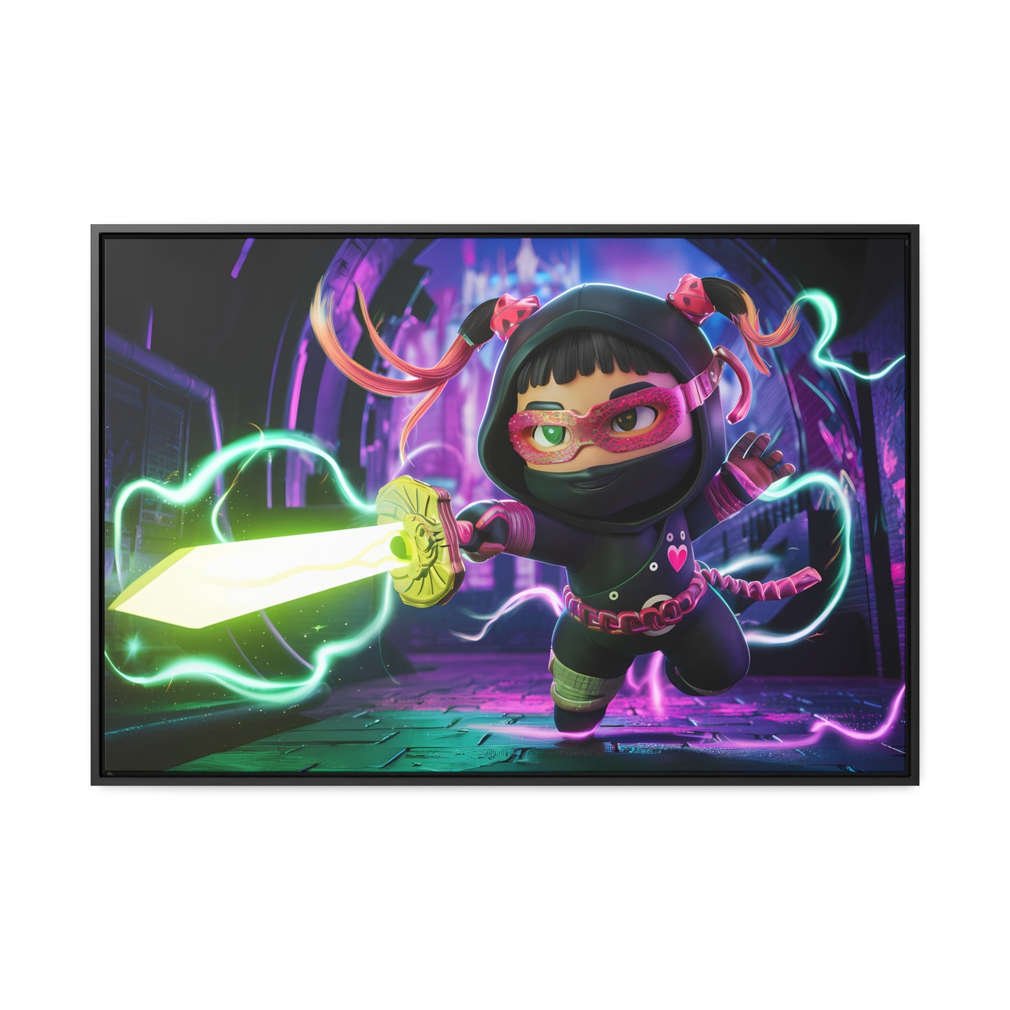 Neon Ninja Unleashed - Gallery Canvas Wraps, Horizontal Frame