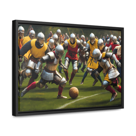 Medieval Football Battle - Gallery Canvas Wraps, Horizontal Frame