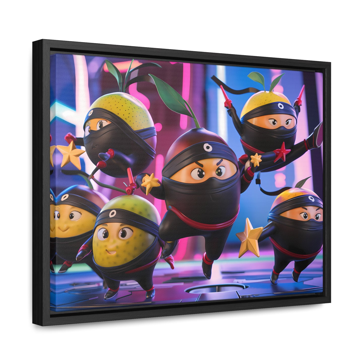 Ninja Citrus Squad: Star Power Unleashed - Gallery Canvas Wraps, Horizontal Frame