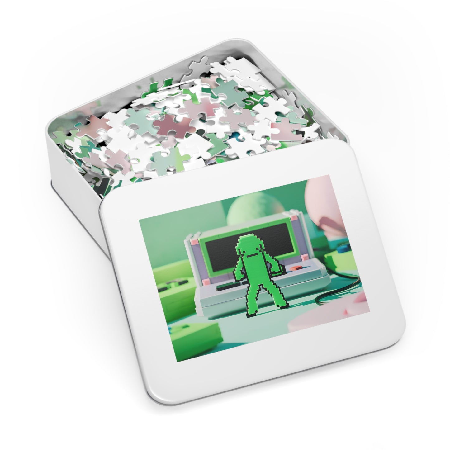 Pixel Guardian in the Digital Realm - Jigsaw Puzzle (30, 110, 252, 500,1000-Piece)