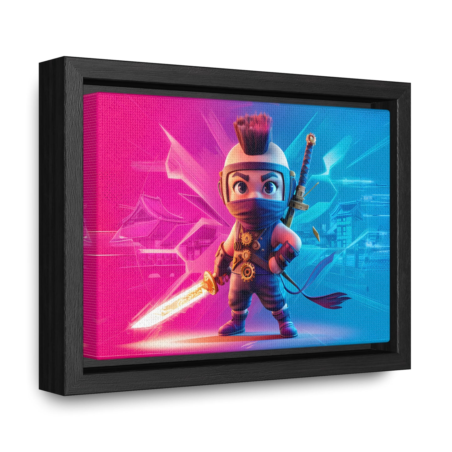 Neon Ninja Showdown - Gallery Canvas Wraps, Horizontal Frame