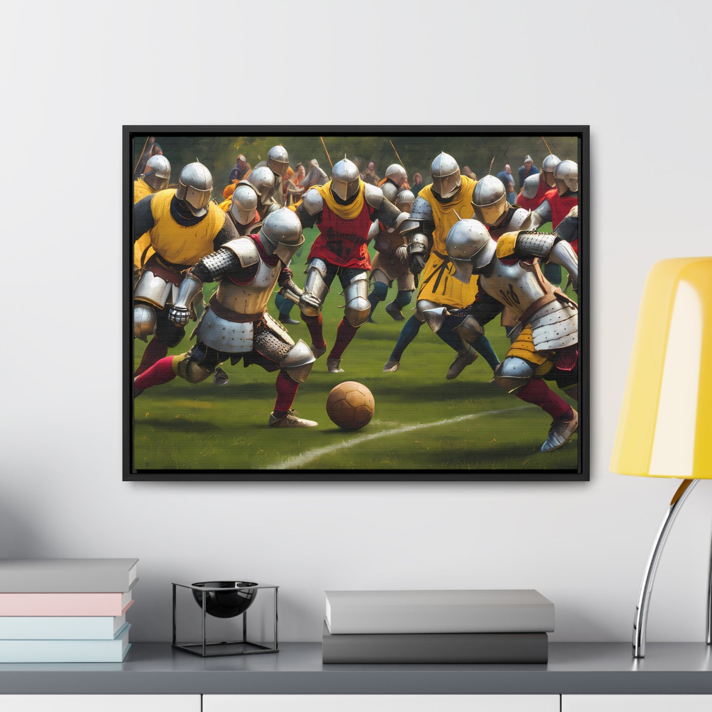 Medieval Football Battle - Gallery Canvas Wraps, Horizontal Frame