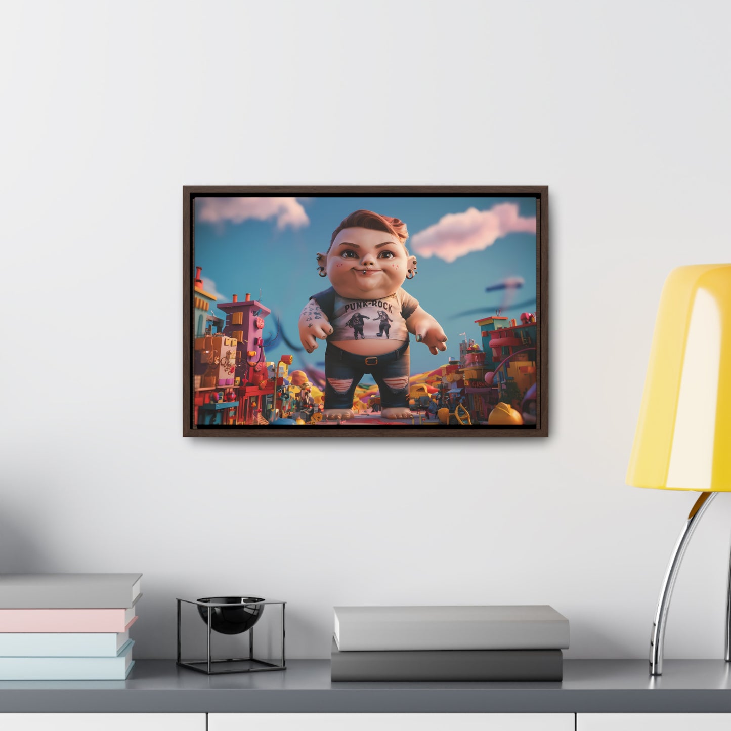 "Punk Rock Titan in Toy Town" - Gallery Canvas Wraps, Horizontal Frame