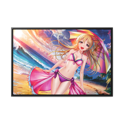 Sunset Stroll on the Beach - Gallery Canvas Wraps, Horizontal Frame