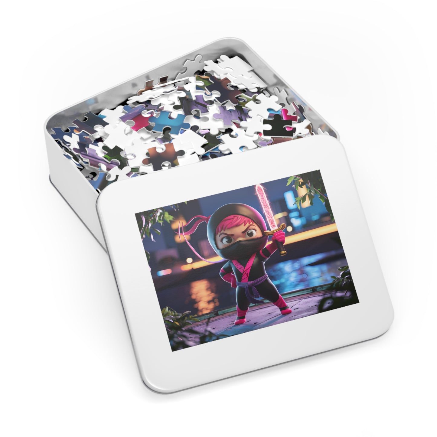 "Ninja Warrior: Pink Blade at Dusk" - Jigsaw Puzzle (30, 110, 252, 500,1000-Piece)