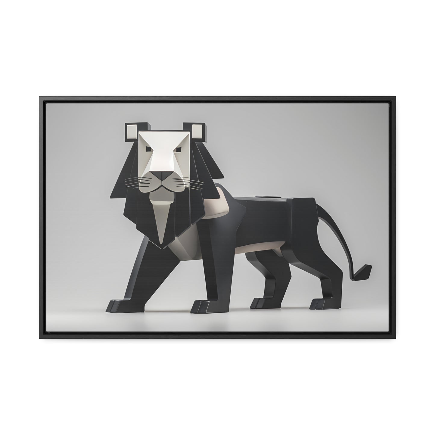 Regal Geometric Lion - Gallery Canvas Wraps, Horizontal Frame