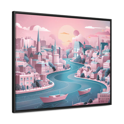 Serene City at Dawn - Gallery Canvas Wraps, Horizontal Frame
