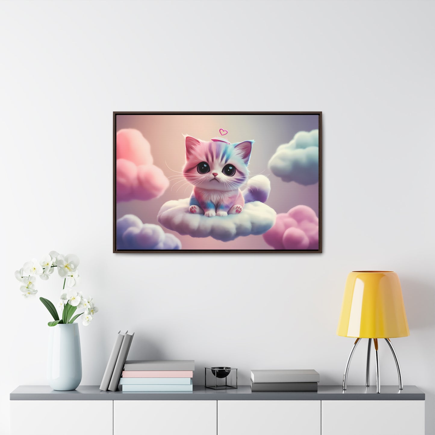 Heavenly Kitten Dreams - Gallery Canvas Wraps, Horizontal Frame