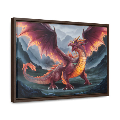 The Inferno Wyrm of the Ashen Peaks - Gallery Canvas Wraps, Horizontal Frame