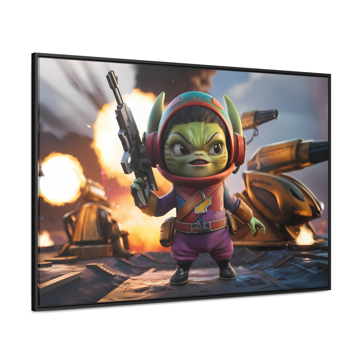 "Galactic Gremlin Commander" - Gallery Canvas Wraps, Horizontal Frame