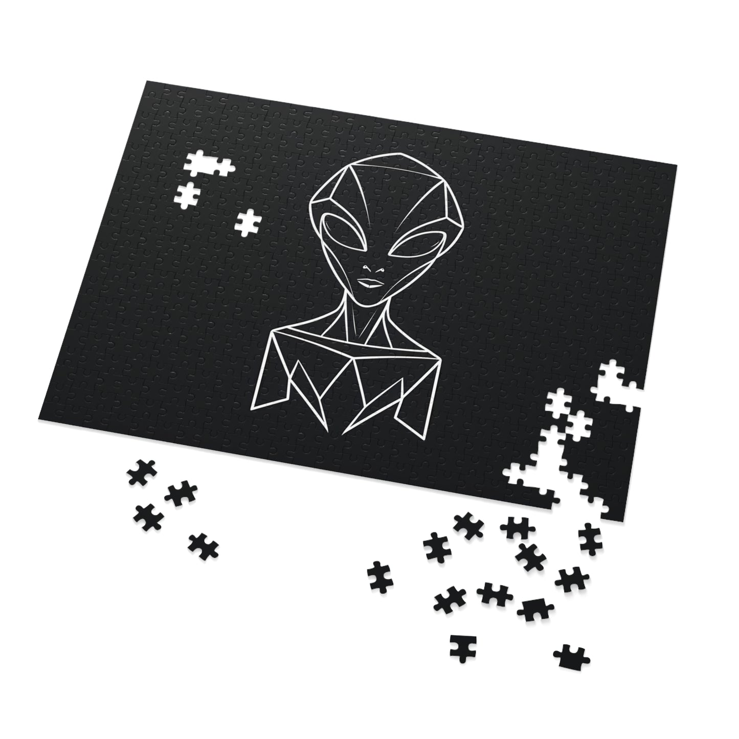 "Geometric Alien Silhouette" - Jigsaw Puzzle (30, 110, 252, 500,1000-Piece)