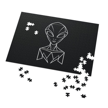 "Geometric Alien Silhouette" - Jigsaw Puzzle (30, 110, 252, 500,1000-Piece)