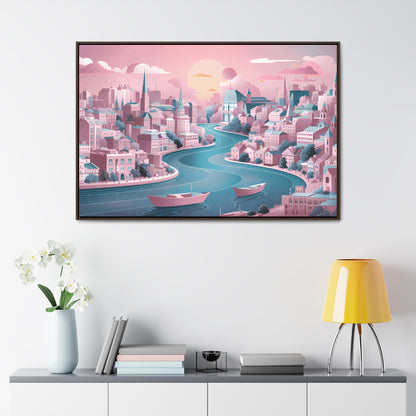 Serene City at Dawn - Gallery Canvas Wraps, Horizontal Frame