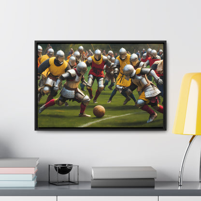 Medieval Football Battle - Gallery Canvas Wraps, Horizontal Frame