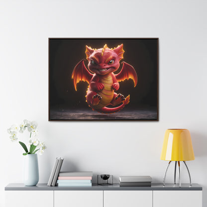 "Fiery Little Guardian" - Gallery Canvas Wraps, Horizontal Frame