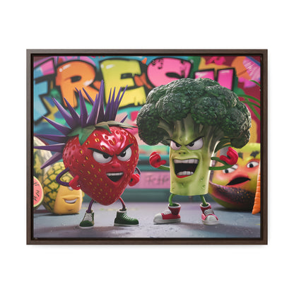 "Fresh Fight: Battle of the Bites" - Gallery Canvas Wraps, Horizontal Frame