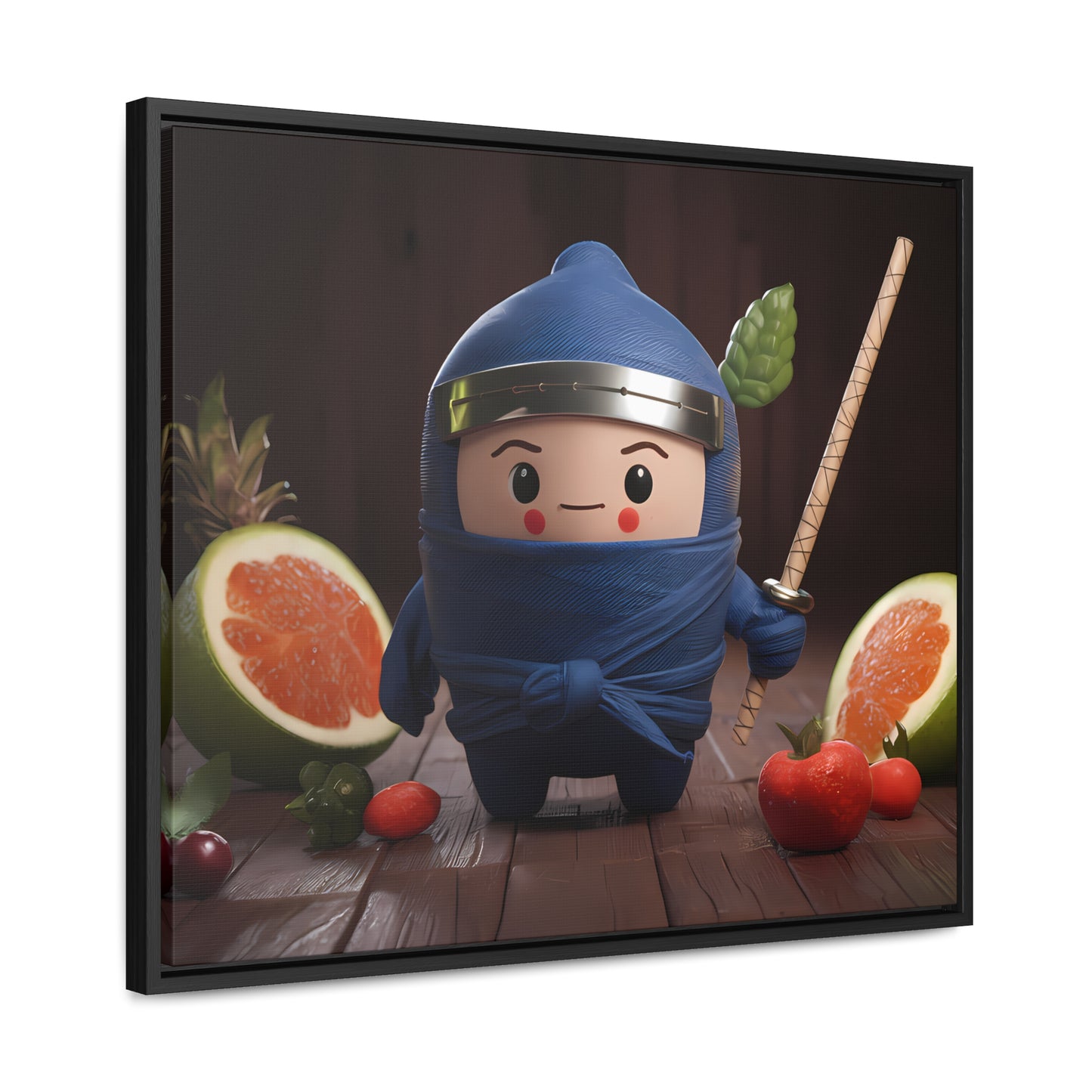 Ninja Fruit Guardian - Gallery Canvas Wraps, Horizontal Frame