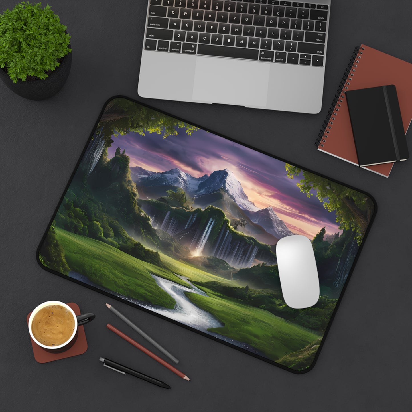Realm of the Cascading Peaks - Desk Mat