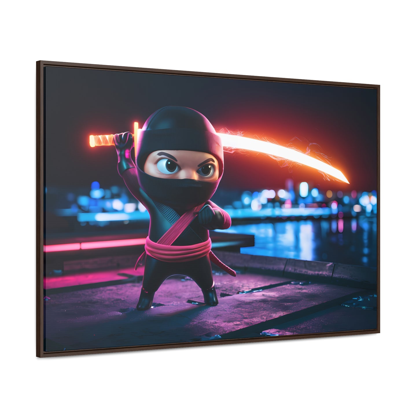 Neon Ninja Showdown - Gallery Canvas Wraps, Horizontal Frame