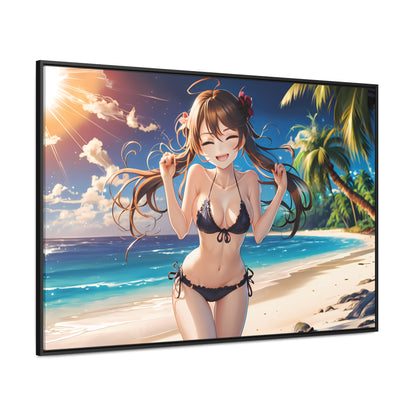Sunlit Joy on the Beach - Gallery Canvas Wraps, Horizontal Frame