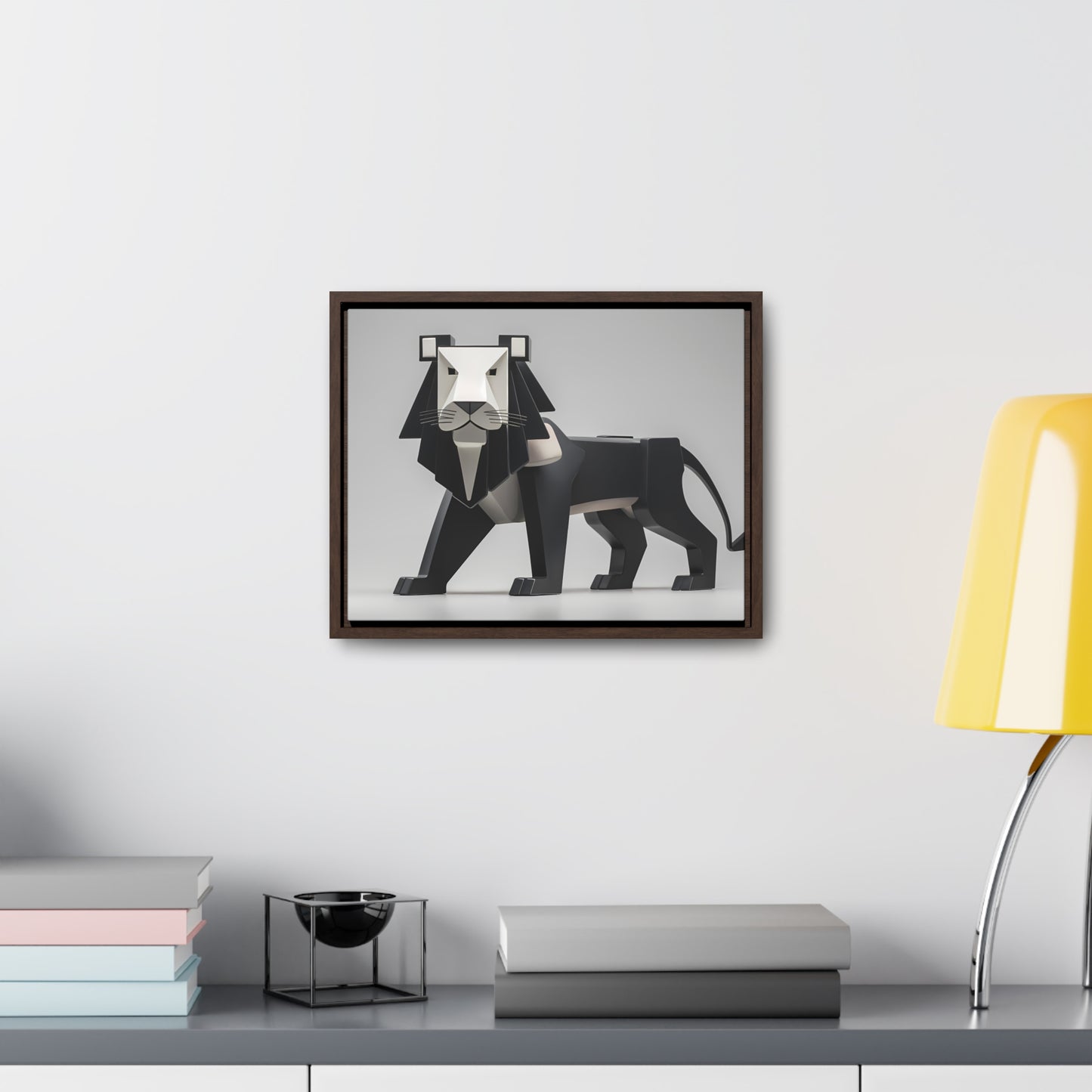 Regal Geometric Lion - Gallery Canvas Wraps, Horizontal Frame