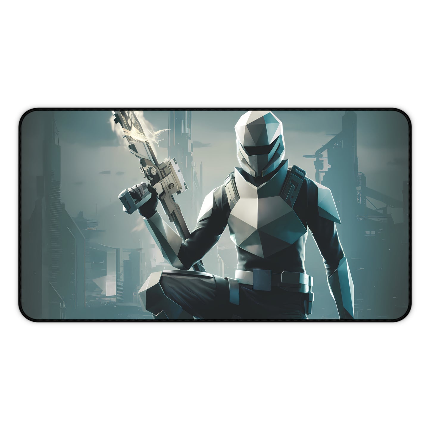 Geometric Cyber Soldier - Desk Mat