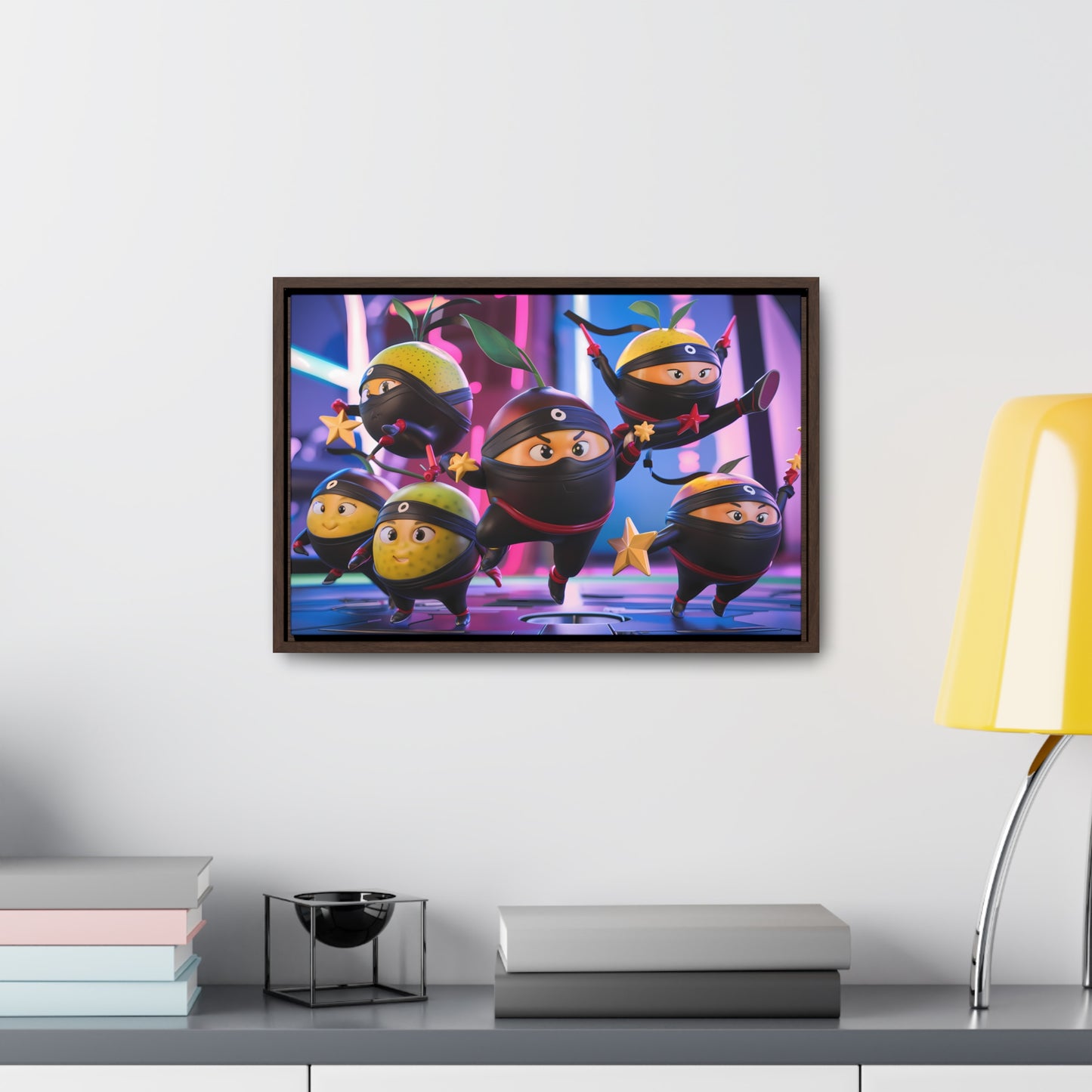 Ninja Citrus Squad: Star Power Unleashed - Gallery Canvas Wraps, Horizontal Frame