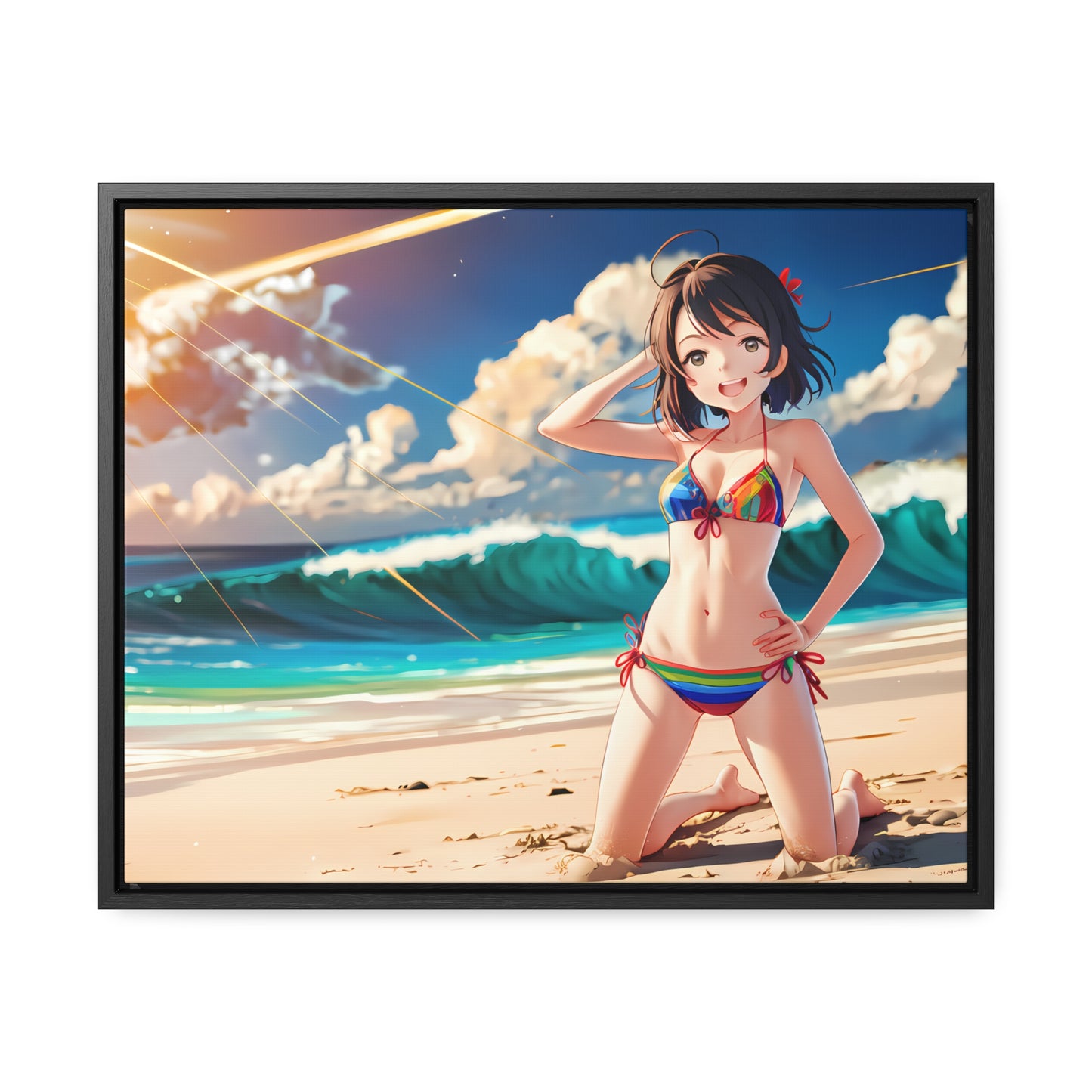 Sunlit Shores of Joy - Gallery Canvas Wraps, Horizontal Frame
