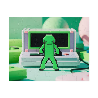 Pixel Guardian in the Digital Realm - Jigsaw Puzzle (30, 110, 252, 500,1000-Piece)