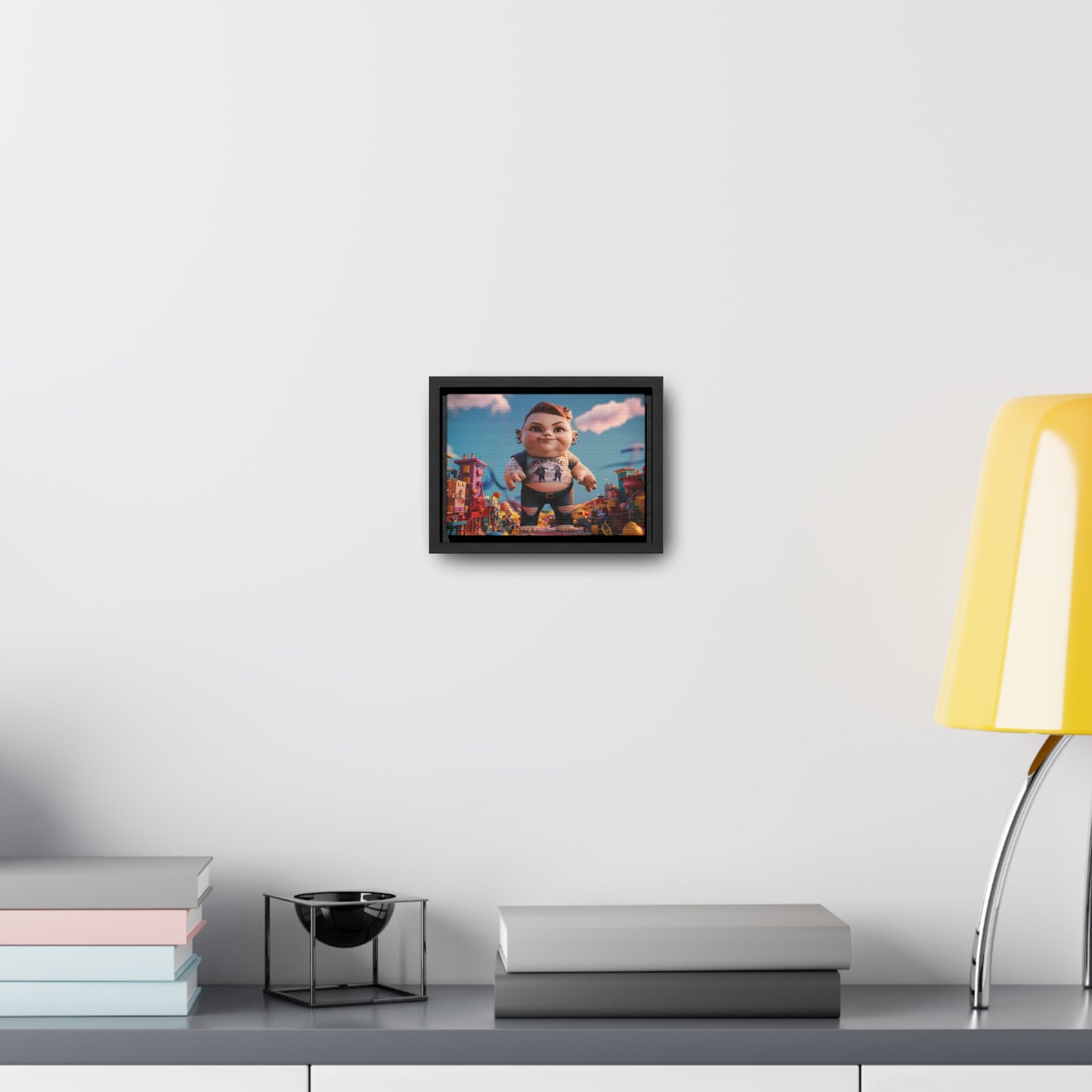 "Punk Rock Titan in Toy Town" - Gallery Canvas Wraps, Horizontal Frame