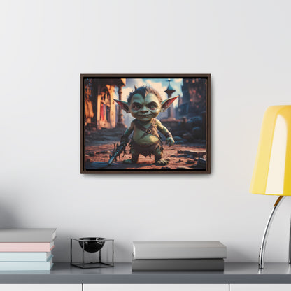 Goblin Warrior in the Ruined City - Gallery Canvas Wraps, Horizontal Frame
