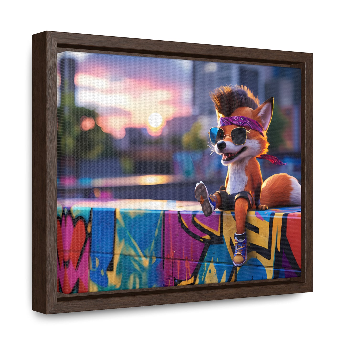 Urban Fox Vibes - Gallery Canvas Wraps, Horizontal Frame